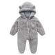thumbnail image 1 of Ropa para bebé recién nacido, traje de nieve con forro polar para bebé recién nacido, mono con banderines de invierno, mono con capucha cálido de dibujos animados, trajes para niñas y niños,Grey, 1 of 6