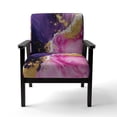thumbnail image 4 of Designart "Modern Fluid Marble Effect In Purple" Upholstered Modern & Contemporary Accent Chair and Fractals Arm Chair - Multiple Color & Pattern, 4 of 7