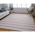thumbnail image 5 of 10' X 14' Red And Ivory Striped Dhurrie Hand Woven Stain Resistant Area Rug, 5 of 5