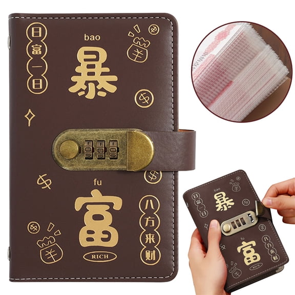 Uqiangy A6 Savings Challenge Book,Money Saving Binder with Lock,7"×4.2" Savings Challenges Book Budget Planner with Cash Envelopes
