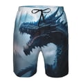 thumbnail image 3 of Cauagu Blue Thunder Storm Dragon Print Men's Swim Trunks,Hawaiian Bathing Suit Swimsuits Beach Shorts with Pockets for Men Quick Dry Swimming Board Shorts-Medium, 3 of 6