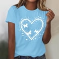 thumbnail image 2 of Sentmoon Hauts Basiques Chemisiers d'Été pour Femmes Mode Décontractée pour Dames T-Shirt Imprimé Col Rond à Manches Courtes Tendance pour L'Été et Temps Chaud L, 2 of 5