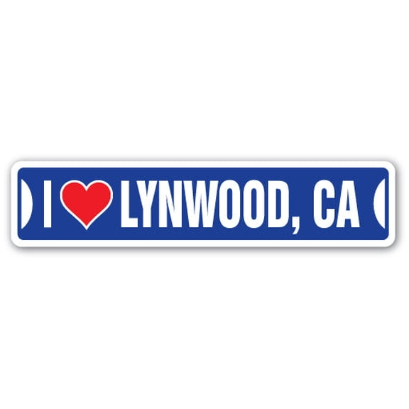 I LOVE LYNWOOD CALIFORNIA Street Sign ca city state us wall road décor gift