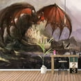 thumbnail image 3 of IDEA4WALL 6pcs Dark Evil Dragon Peel and Stick Wallpaper Removable Wall Murals Large Wall Stickers for Home Decoration, 100"x24", 3 of 5