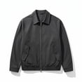 thumbnail image 3 of Men's Trendy Casual Fixian Handsome Lapel Jacket Lightweight Polyester Blend Blazer Sport Coat All-Match Fashion Essential | JASKFLY,Black L, 3 of 6