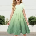 thumbnail image 2 of Gubotare Birthday Dress for Girls Girls Floral Spring Summer Dress Ruffled Short Sleeve Mesh A-line Casual Dress (Green,Size 10-11 Years), 2 of 5