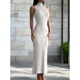 thumbnail image 5 of Women Bodycon Maxi Dress Casual Long Dresses Cream White S, 5 of 7