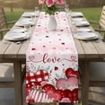 thumbnail image 4 of Pink Valentines Day Table Runner - 72 Inch Long Love Heart Eucalyptus Botanical Cotton and Linen Blended Dress Scarves Farmhouse Table Runner for Kitchen Dining, Coffee Table, 13" x 72", 4 of 8