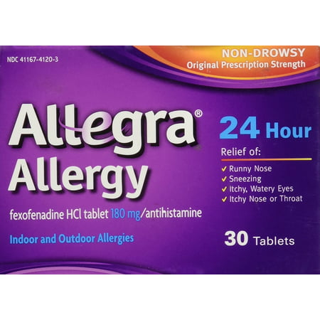 Allegra Allergy 24 Hour , 30 CT (Pack of 1) (Best Medicine For Thrush)