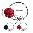 thumbnail image 4 of Gothic collar de tela de flores grandes de encaje largo collar de moda de las mujeres de tendencia en capas clásico collar de joyería Joyería de la gargantilla de las mujeres, 4 of 7