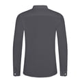 thumbnail image 4 of LVCBL Men's Casual Shirt with Round Neck Long Sleeve Shirt With Buttons Dark Gray M, 4 of 7