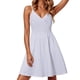 thumbnail image 1 of Vestido corto de playa con cuello en V sexy para mujer: estilo informal, tejido elástico, bolsillos dobles, ideal para ocasiones veraniegas, 1 of 3