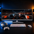 thumbnail image 6 of Deco Gear 49" White Curved Ultrawide Monitor, 3840×1080, 32:9, 144Hz, 1ms, HDR, Adaptive Sync, VRR, PIP/PBP, Dual HDMI 2.1, Dual DisplayPort 1.4, Gaming & Work, White, 6 of 9