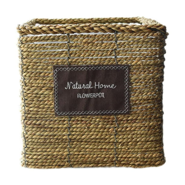 Cesta tejida para macetas, cesta para flores, novedosa, ligera, práctica, decoración de flores Cuadrado