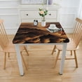 thumbnail image 3 of nygtbtfer Elastic Edged Tablecloth, Grand in Square Dining Table Cover, for Outdoor Indoor Holiday Picnic Party Cloth, Brown White, 3 of 7