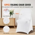 thumbnail image 3 of VEVOR 12 Pcs Stretch Spandex Chair Covers White Folding Chair Covers for Wedding Party, 3 of 9