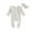 White, variant on Emy Dola Infant Girls Clothes Set Newborn Baby Romper Bowknot Headband Ribbed Knit Ruffle Long Sleeve Button Solid Bodysuit Jumpsuit