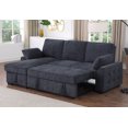 thumbnail image 3 of Miekor Furniture Mackenzie 91"W Dark Gray Chenille Fabric Reversible Sleeper Sectional with Storage Chaise, Drop-Down Table, Cup Holders and Charging Ports 0870, 3 of 13
