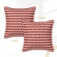 thumbnail image 3 of Bingfone Decorative Pillow Covers 16"x16" Red and Brown Squares Couch Pillow Cases Modern Farmhouse Covers for Couch Sofa Bed, 3 of 9
