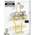 thumbnail image 4 of Shower Caddy Hanging - Never Rust Shower Organizer - Aluminum over The shower head caddy with 10 Hooks for Razor/Sponge - Shower Rack with Soap Basket - Silver, 4 of 16