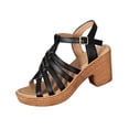 thumbnail image 2 of Bkhluea Women Strappy Caged Block Heel Espadrille Sandals Adjustable Comfortable Footwear For Party Casual Outdoor Daily Activities, 2 of 7