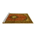 thumbnail image 2 of Ahgly Company Machine Washable Indoor Round Persian Yellow Traditional Area Rugs, 8' Round, 2 of 4
