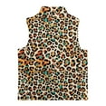 thumbnail image 5 of Garronmavis Leopard Print Girls Sleeveless Vests Size 4T Wind Proof Girls Outerwear Vest Sleevless Versatile Fall Winter Warm Outerwear With Pockets Soft Fall Outfits Fashion Clothing, 5 of 7