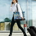 thumbnail image 5 of FORMRS Canvas Laptop Tote Bag for Women with 15.6" Computer Compartments Shoulder Handbag, Crystal Ocean, 5 of 7