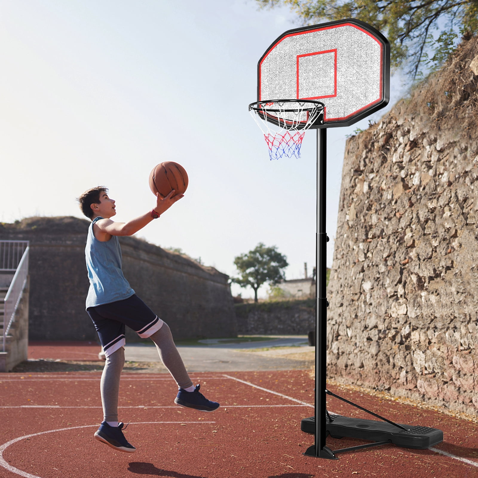 Infans 10FT 43" Backboard In/Outdoor Adjustable Height Basketball Hoop Home School New