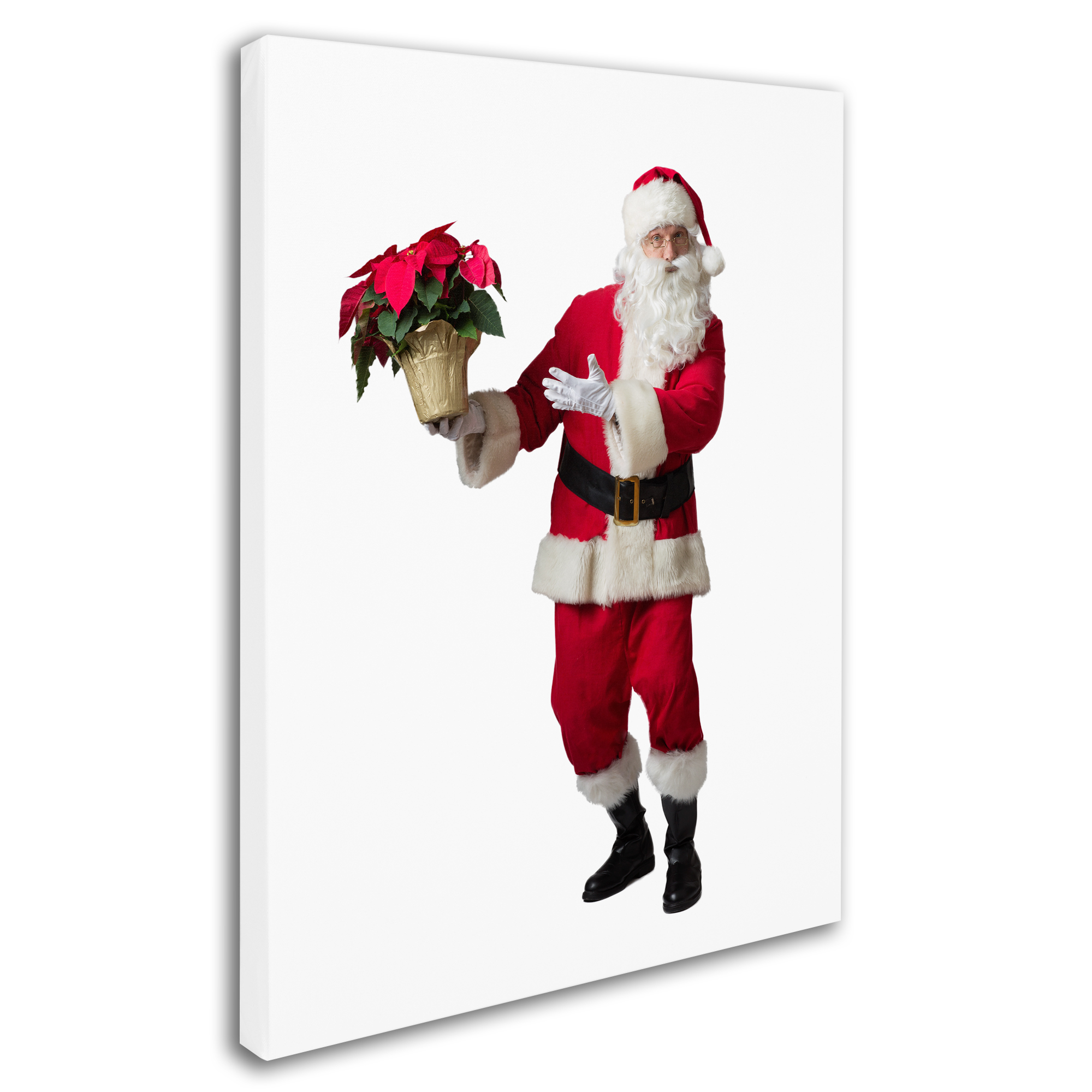 Trademark Fine Art 'Santa-poinsettia2-12106' Canvas Art by Ed Wheeler