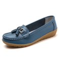 thumbnail image 2 of mgoYE Flats Shoes Women Dressy Wide Width Womens Comfort Walking Flat Loafer Slip On Leather Loafer Comfortable Flat|Blue 9.5, 2 of 9