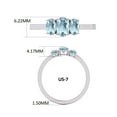 thumbnail image 5 of TimeLe$$ Classics Three Oval Shape Natural Aquamarine Gemstone Ring in 14K White Gold (Size: 9.5), 5 of 6