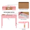 thumbnail image 3 of LAZZO 36" Writing Desk with Detachable Hutch & Drawers, Home Office Study Desk, Pink, 3 of 9