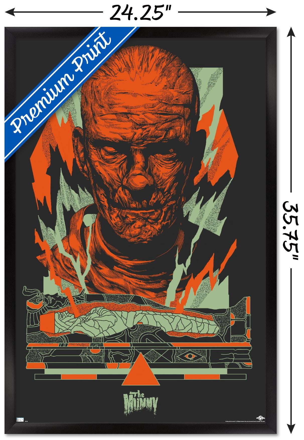 The Mummy - Illustration Wall Poster, 22.375" x 34" Framed