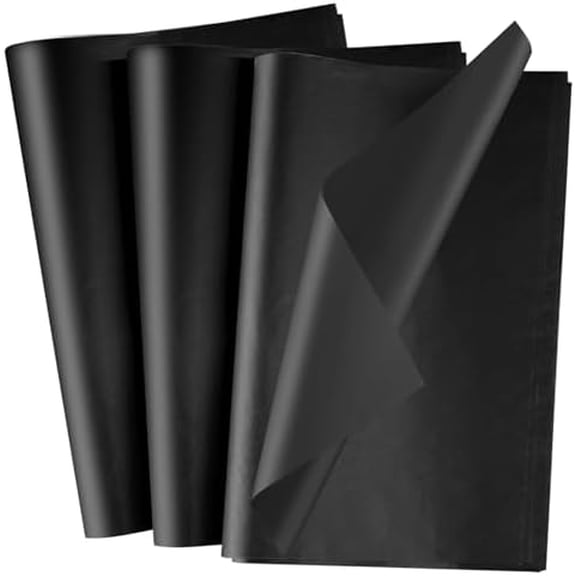 100 Sheets Black Tissue Paper for Gift Bag 20x14 Inches Wrapping Tissue Paper Bulk Decorative Art Paper for DIY Crafts Birthday Graduation Halloween Party Decor
