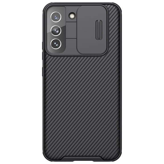 SaniMore Case for Samsung Galaxy S23, Soft TPU & Solid PC Cover Built-in Silde Camera Proction Classic Texture Shockproof Protective Shell for Samsung S23, Black