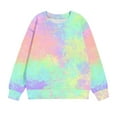 thumbnail image 5 of Odeerbi 1-12Y Toddler Girls Tie-dye Sweatshirt Oversized Crewneck Sweatshirt Kids Fashion Long Sleeve Pullover Tops Baby Clothes Green, 5 of 5