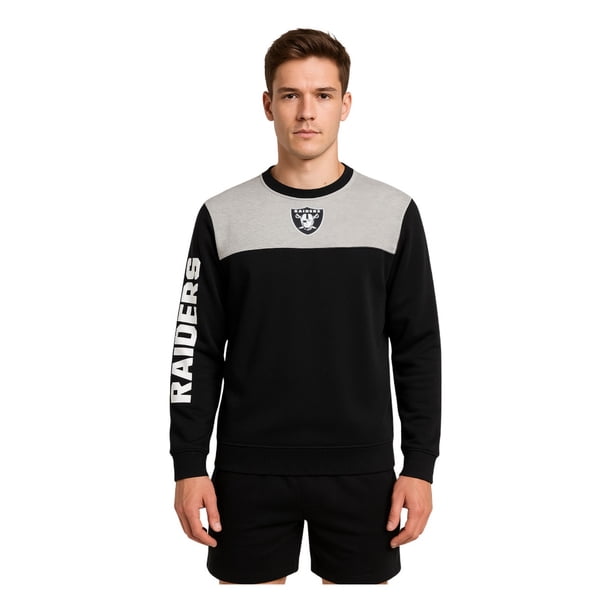 NFL Sudadera Cuello Redondo Las Vegas Raiders Negro para Hombre, Talla Chica