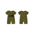 thumbnail image 2 of BemeyourBBs Newborn Baby Boys Summer Clothes Infant Baby Boy One Piece Waffle Romper Outfit Casual Tractor Embroidery Short Sleeve Romper Jumpsuit Playsuit, 2 of 9