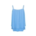 thumbnail image 5 of FASHIONWT Women Beading Chiffon Camisole Thin Strap Summer Pleated Tank Tops, 5 of 5