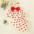 thumbnail image 2 of Odeerbi Toddler Girls Skirt Outfits Summer Clothes Spring Cute Print Bow Camisole Tops Comfy Round Neck Dress Skirt Suit Red, 2 of 9