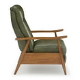 thumbnail image 6 of JERFIT Modern Push Back Recliner Chair with Wood Arms, Faux Leather, Comfortable Single Seater Sofa for Living Room, Green, 6 of 6