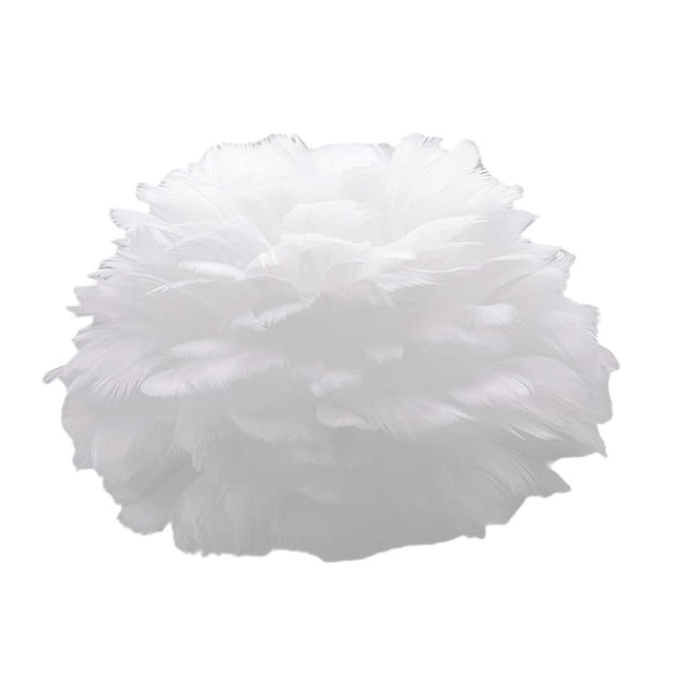 Lámpara colgante con pantalla de plumas artificiales para decoración Blanco