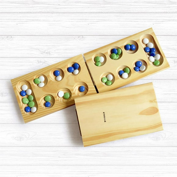 VONKY Mancala Board Game with Stones Wood Folding Game Board 2 Player Game for Daily Life Party Festival