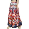 thumbnail image 2 of Bimba Women's Multicolour Floral Printed Cotton Elastic Waist Long Skirt-S, 2 of 4