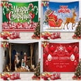 thumbnail image 2 of Fondo de tela para festival de Navidad, diseño de escena de fotografía de fiesta, pancarta de Papá Noel, tapiz de tela para decoración de habitación a juego, 2 of 6
