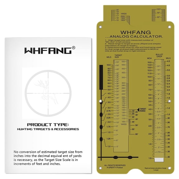 PMCAF Long Range Rangefinder - Ranging Slide Rule Calculator - Quick & Easy