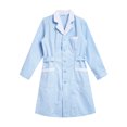 thumbnail image 5 of TiaoBug Women's Nurse Dress Cosplay Uniform Lab Coat Doctor Medical Outerwear Blue Peaked Lapel M, 5 of 7