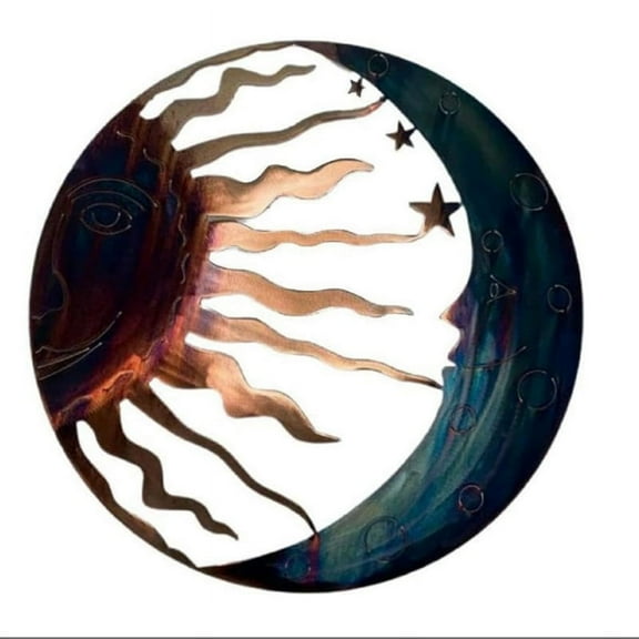 Elegant Sun and Moon Wall Art Metal Decor Eye Catching Sculpture Beautifully Festive Decoration Fine Craftsmanship