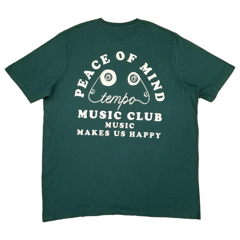Arizona Mens Big & Tall Green Short Sleeve Music Club Graphic Tee